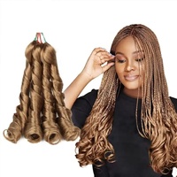 Extensions de cheveux synthétiques à tresser, bouclées en spirale, ondulées, style Yaki, afro crépu, pour tresses françaises