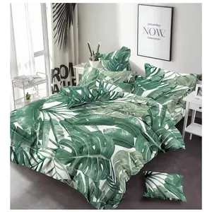 Wholesale Woven Polyester Microfiber Fabric 100% Polyester Fabric Leaf Pattern Microfiber Bedsheet Fabric