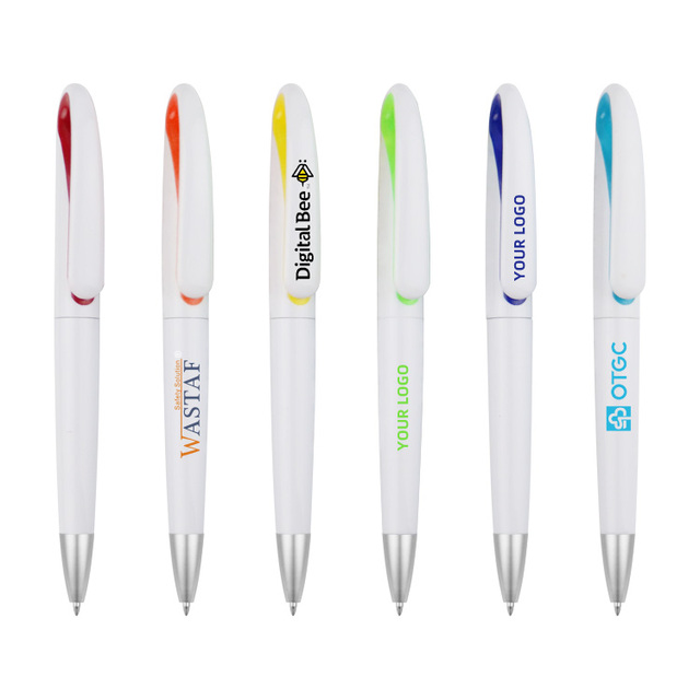 Fast Shipping Custom Logo Multi-color Banner Ballpoint Pen with Black Ink Plastic Writing Pen for Office School Use in Stock