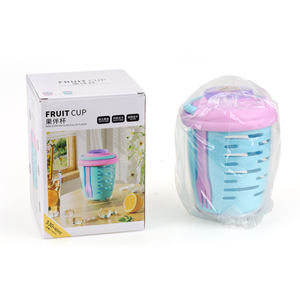 Mignonne tasse à salade de fruits portable double couche avec égouttoir et étui à sauce pour pique-nique, voyage sans Bpa stockage de <span class=keywords><strong>camping</strong></span> en plastique - Product Image 6