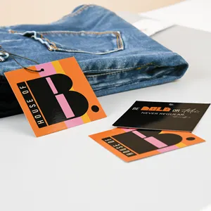 Недорогие дизайнерские бумажные ярлыки для одежды с принтом имени логотипа, ярлыки для одежды, ярлыки для одежды с веревкой