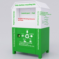 Poubelle de recyclage écologique JUNMAN en acier galvanisé pour l'extérieur, avec capteur tactile, pour vêtements, livres et dons