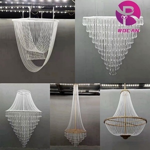 Lustre en cristal décoratif pour <span class=keywords><strong>salle</strong></span> de réception d'hôtel, perles acryliques, luminaire de <span class=keywords><strong>plafond</strong></span> pour décoration de <span class=keywords><strong>mariage</strong></span> de luxe - Product Image 6