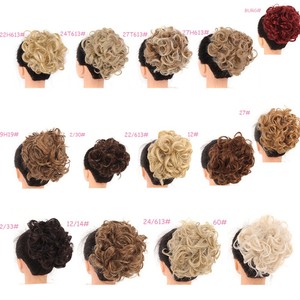 Mujeres postizo plato rizado moño Updo peines de extensión de Peine en pieza de cabello moño desordenado <span class=keywords><strong>Scrunchie</strong></span> cola de caballo - Product Image 5