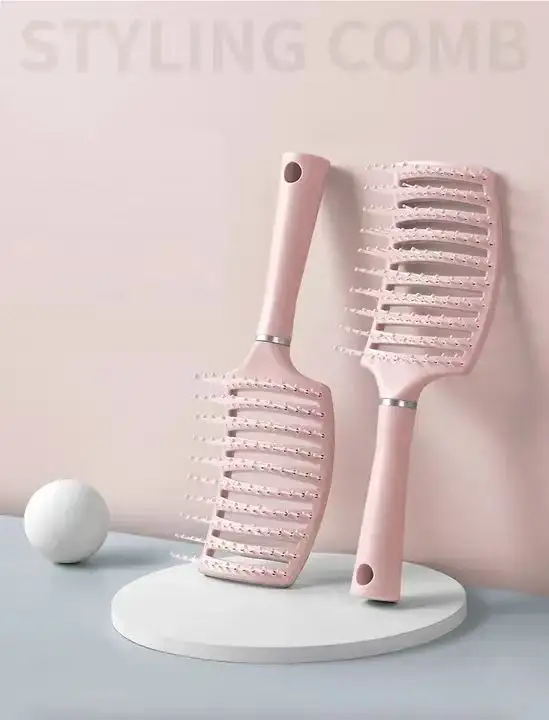 Fashionable Salon Arc Ventilation Twisted Hair Brush Customized Logo Dry And Wet Massage Hair Brush Salon Hairdressing Tools