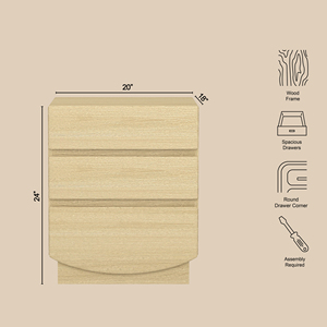 Comodino in legno di quercia naturale con due cassetti per riporre oggetti in camera da letto - Product Image 4