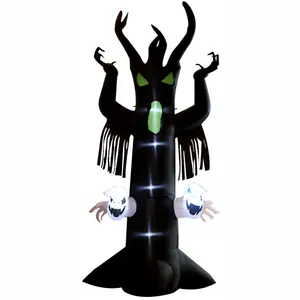 9FT Blow Up Halloween Inflatable Tree With Ghost Built-in Led Light Outdoor Indoor Spooky Party Decoration