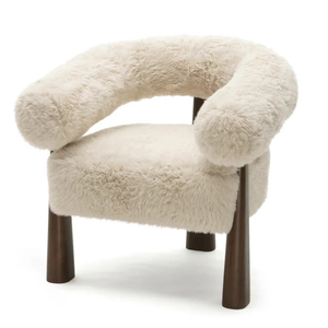 Sillón Moderno de Alta Calidad para Sala de Estar, con Marco de Roble, Tapizado, con Peluche, para Descanso. - Product Image 2
