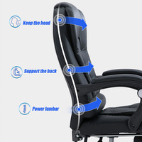 Fauteuil de bureau de direction ergonomique de luxe en cuir PU inclinable avec repose-pieds, moderne, pour la maison, la chambre, l'hôtel et les salles de conférence