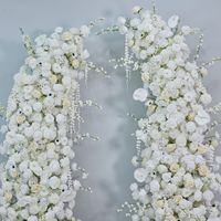 MTY Latar Belakang Fotografi Pernikahan Bunga Sutra Ramah Lingkungan 7-8ft Putih Buatan Tangan Dekorasi Seni DIY