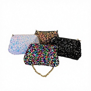 Personalized Sequin Waterproof Zipper <b>Small</b> Crossbody <b>Bag</b> for Women 2026 New Texture Single Shoulder Polyester Lining - Product Image 2