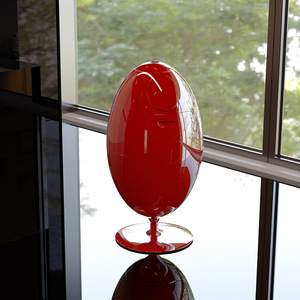 Modern Egg-Shaped Standing Storage Bucket 360 Rotating Designer ABS <strong>Bin</strong> for Living Room <strong>Bedroom</strong> Decor - Product Image 3