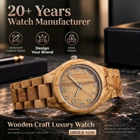 Montre en bois massif naturel pour montre à quartz, boîtier et bracelet en bois légers, bois personnalisé