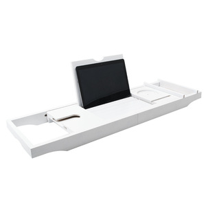 Bamboo European-style telescopic non-slip <b>bath</b> phone holder tray, <b>light</b> luxury bathtub storage rack, bathtub basin support - Product Image 3