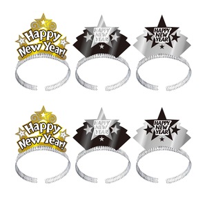 Kit de fête HLC pour le Nouvel An et le réveillon de Noël, comprenant un photomaton, un chapeau haut-de-forme en papier métallisé, des lunettes, un sifflet, un bruiteur et des accessoires de fête - Product Image 3