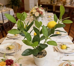 <span class=keywords><strong>Mini</strong></span> Limone Artificiale in Vaso, Pianta di Limone Finta Realistica Bonsai per Matrimoni, Cucina, Scrivania e Decorazione Casa - Product Image 1