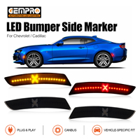 Feux de positionnement LED avant et arrière de style X pour Chevrolet Camaro 2016-2024, réflecteurs latéraux ambre et rouges, lot de 4 pièces (paire)