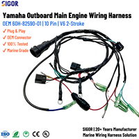 Harness Kabel Mesin Luar Perahu Yamaha 60H-82590-01 10Pin Rakitan Kabel Utama untuk Mesin Kapal Laut 150-200HP V6 2 Tak