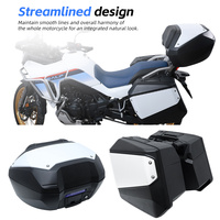 Barre de protection de moto XL750 à trois boîtes, compatible tout-terrain, avec boîte latérale arrière pour accessoires de modification Honda XL750 Transalp