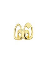 Grillz Dentaires Hip Hop Cœur Creux, Dorés, Double Teinte Brillante, Bijoux Dentaires Cool pour Femmes Hommes, Accessoires de Dents de Vampire à Porter au Quotidien