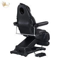 Lit ergonomique électrique noir de massage de beauté de 3 moteurs pour le tatouage et le salon facial