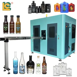 Machine de sérigraphie automatique CNC pour bouteilles de vin en verre de marque LC pour bouteilles de forme spéciale avec station pivotante