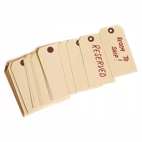 Étiquette suspendue personnalisée en carton kraft beige neutre, style vintage écrit à la main, avec perforation renforcée, en carton robuste, faite à la main pour vêtements