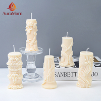 Ensemble de bougies parfumées multicolores de style européen de luxe, bougies en forme de pilier, design unique pour la décoration de la maison, fournitures pour les mariages et les fêtes