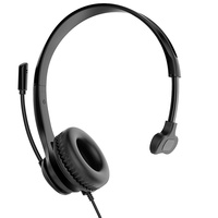 Casque téléphonique filaire mono-oreille de qualité supérieure avec microphone à réduction de bruit ENC pour centre d'appels