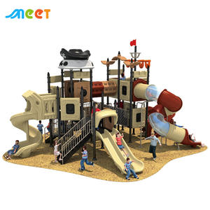 معدات ملعب خارجي على شكل سفينة قراصنة MT-HDD007 مع زلاقات بلاستيكية للحدائق وملاعب الترفيه - Product Image 2