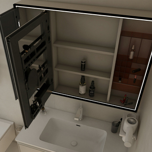 Cabinet Bathroom Vanities Cabinets with Single Bathroom Storage Furniture Cabinet Waterproof with Smart <b>Mirror</b> Cabinet - Product Image 2