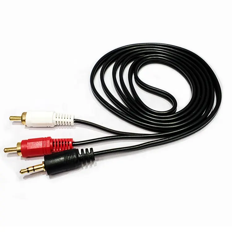 Werkseitig heißer Verkauf 3,5mm bis 2 Rca-Stecker-Stecker-Audio-Video-Kabel und zusätzliches Y-Splitter-Kabel für HDTV