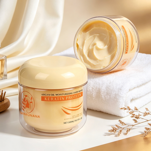Masque capillaire à la kératine et à l'huile d'argan, traitement hydratant pour cheveux secs et abîmés, masque lissant anti-frisottis pour usage quotidien en salon - Product Image 3