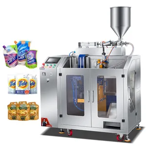 Fully automatic ketchup chili sauce Liquid paste sauce Hair dye Edible oil bag stand-up bag premade bag packaging machine