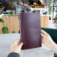 Offre Spéciale : Porte-menu A5 en Cuir Véritable avec Élastique, Porte-Comptes Vintage, Support de Menu Tendance pour Hôtels et Restaurants