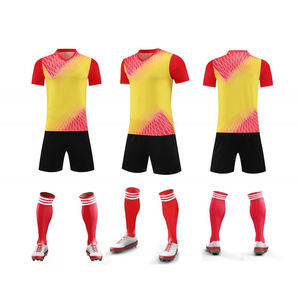 批发廉价男式足球服套装短袖足球训练套装专业功能可定制名称俱乐部标志 - Product Image 1