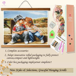 Kits de peinture diamant DIY personnalisés 43*54 pour adultes, peinture diamant ronde à couverture complète - Product Image 4