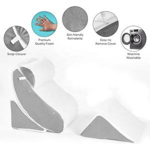 Juego de Almohadas de Cuña Multiusos Personalizadas de 4 Piezas, Espuma Viscoelástica con Fundas Extraíbles, Perfectas para <span class=keywords><strong>Embarazo</strong></span>/Postoperatorio/Reflujo Ácido - Product Image 1