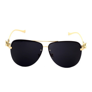 Maidis Aviator Sunglasses Gold <b>Frame</b> <b>Black</b> Lens UV400 Protection Unisex Style - Product Image 2