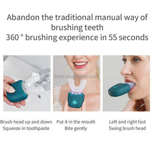 Spazzolino Elettrico Sonico Personalizzato a Basso MOQ, a Forma <span class=keywords><strong>di</strong></span> U, Ricaricabile, Impermeabile, con Luce Sbiancante per Denti - Product Image 5