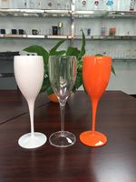 Vente d'usine, flûtes à champagne en acrylique blanc impérial personnalisées, verres à vin en plastique