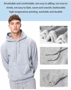 Alta calidad personalizado 500 Gsm 100% tela de algodón para hombre bordado sudaderas con capucha en blanco Casual de gran tamaño Sudadera con capucha Logotipo de impresión para Unisex - Product Image 3