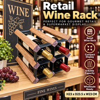 Range-bouteilles modulaire en bois et métal empilable – Stock disponible, expédition en 7 jours – Présentoir de cave à vin pour la vente au détail et la vente en gros