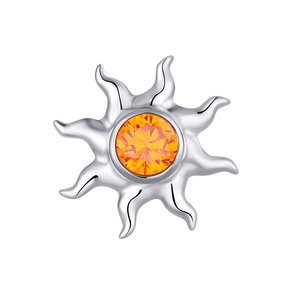 Bijoux de <span class=keywords><strong>piercing</strong></span> pour oreille, <span class=keywords><strong>nombril</strong></span> et labret en titane ASTM F136, finition orange CZ, extrémités filetées internes - Product Image 2