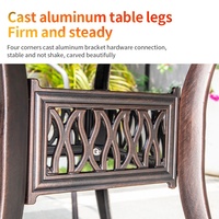 Juego de mesa de azulejos de cerámica de aluminio para exteriores, mesa de comedor y sillas de restaurante de lujo moderno para jardín, patio al aire libre