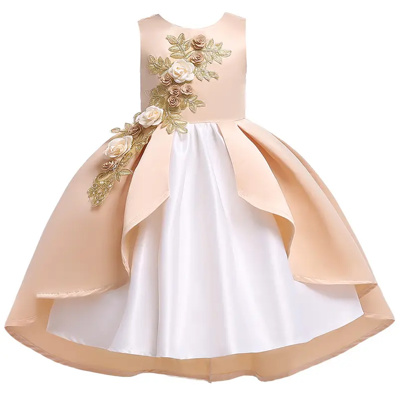 Factory Direct Sell Girls Party Wedding Dress Princess Dresses Baby Kids Clothes Girl Embroidered Festival Performance Dress