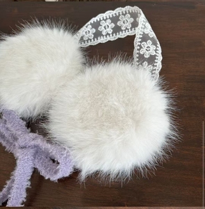 Orejeras de Felpa Plegables para Mujer, Cálidas para el Invierno, con Encaje, Estilo Urbano, Diadema con Orejeras - Product Image 1