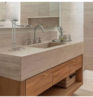 Meubles de salle de bain muraux au design simple et personnalisé, résistants à l'eau, avec miroir et lavabo pour hôtels