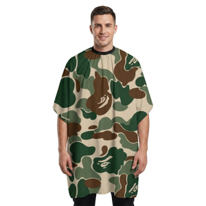 Capa de Corte de Pelo Impermeable con Estampado de Camuflaje para Peluquería, Capa de Barbero con Estampado de Camuflaje - Product Image 3