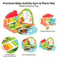 LK Toys Detachable Farm Animal Hanging Rattles Adjustable Arch Frame Multifunctional Foot Pedal Piano Baby Time Gym